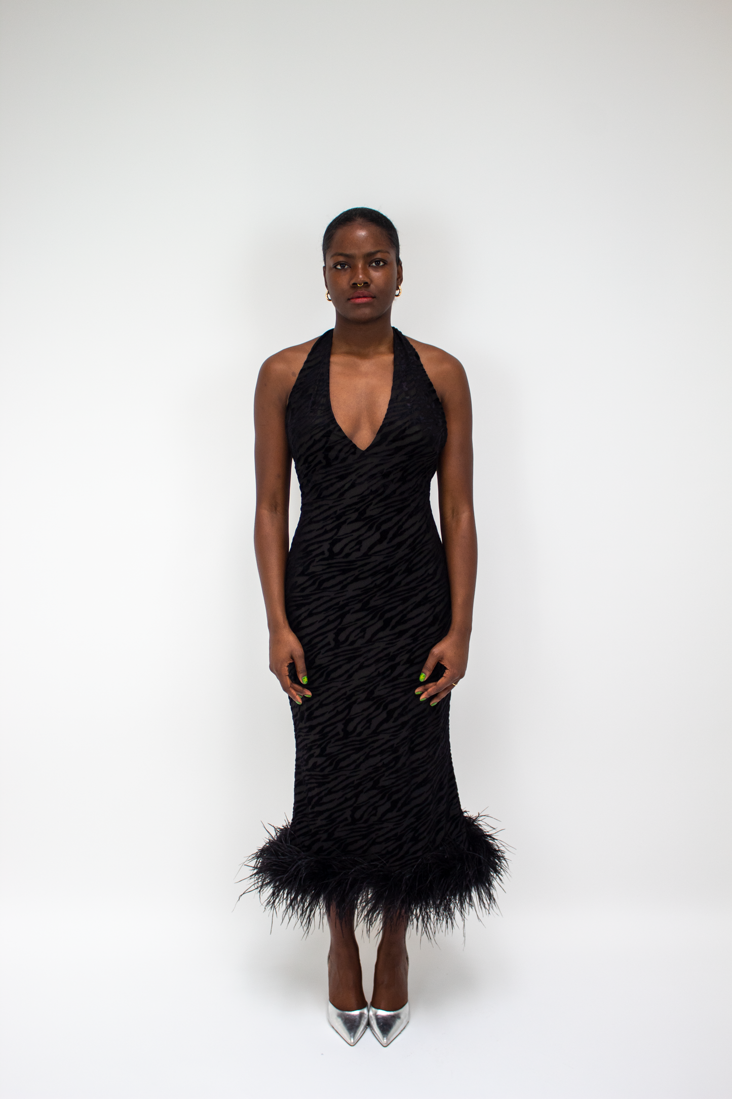 Midnight Noir Midi Dress