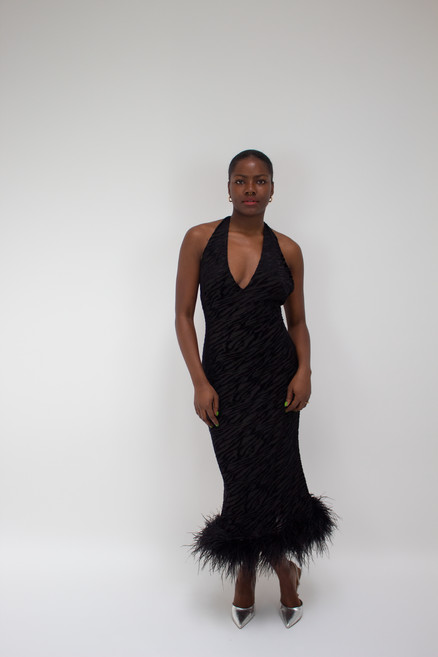 Midnight Noir Midi Dress