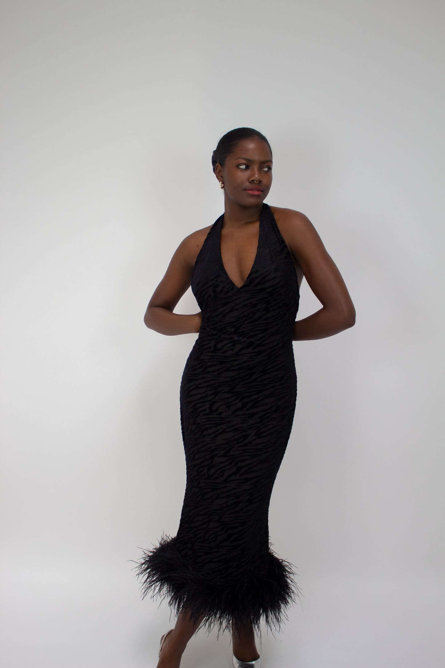 Midnight Noir Midi Dress