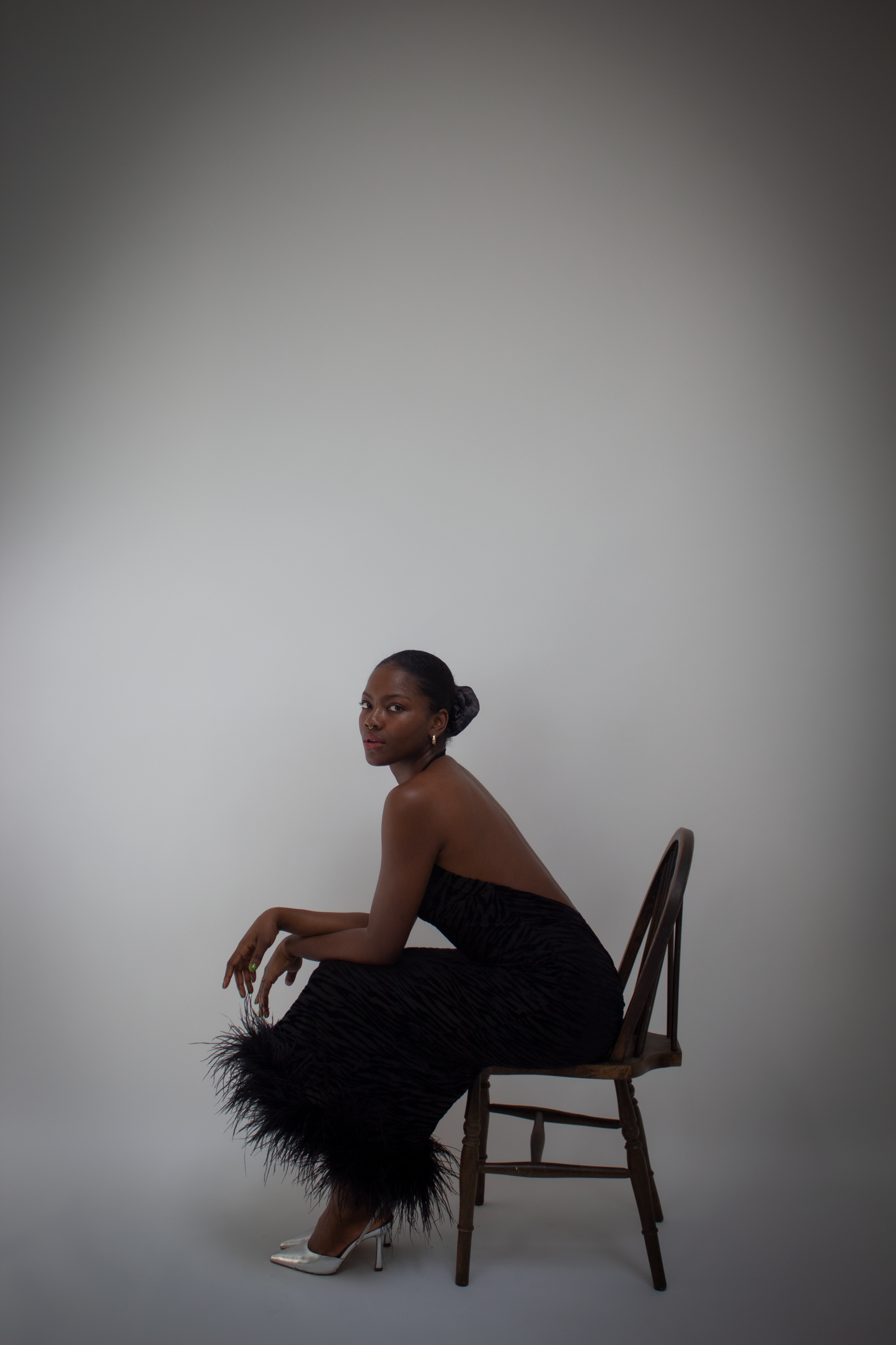 Midnight Noir Midi Dress