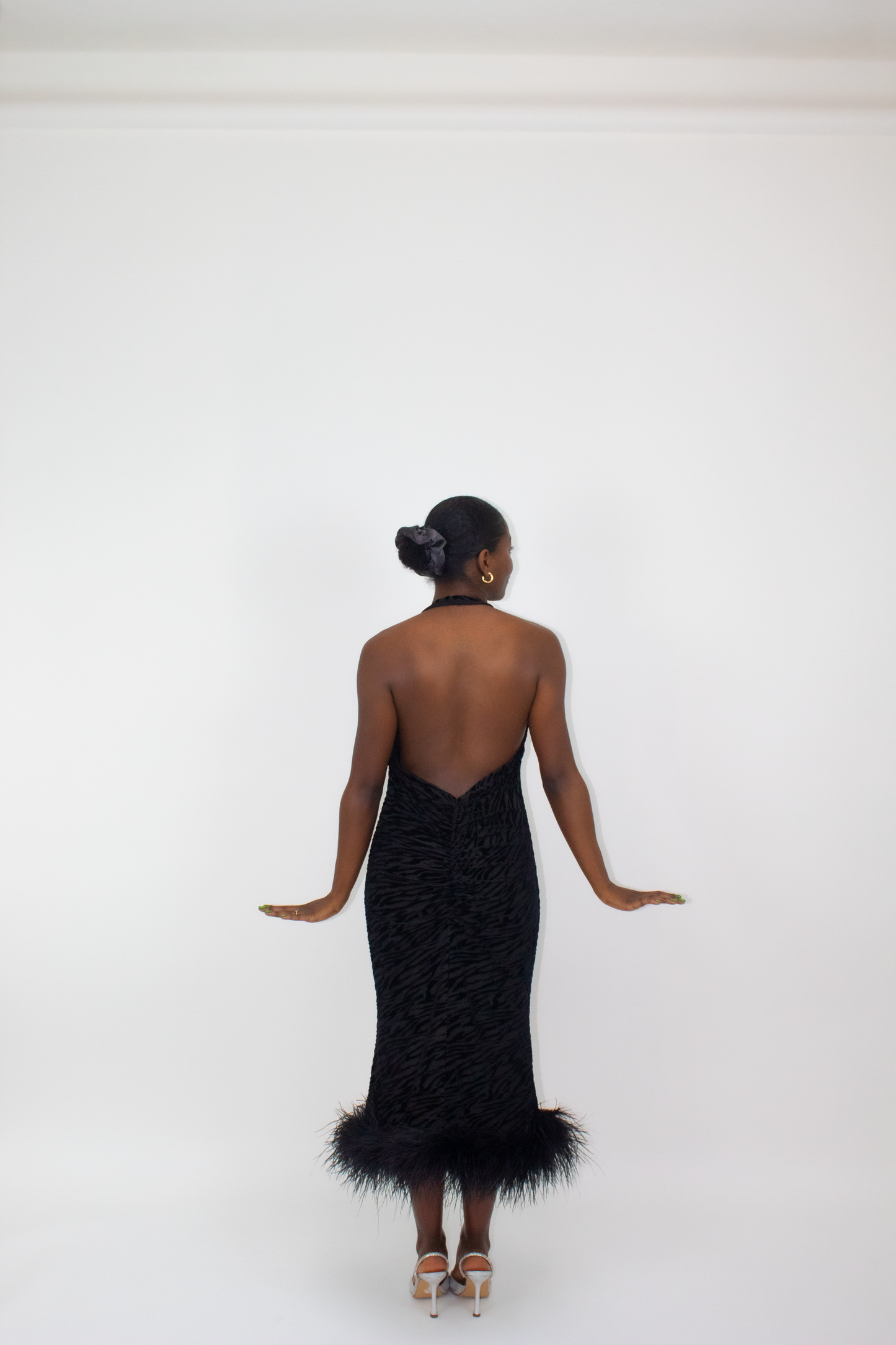 Midnight Noir Midi Dress