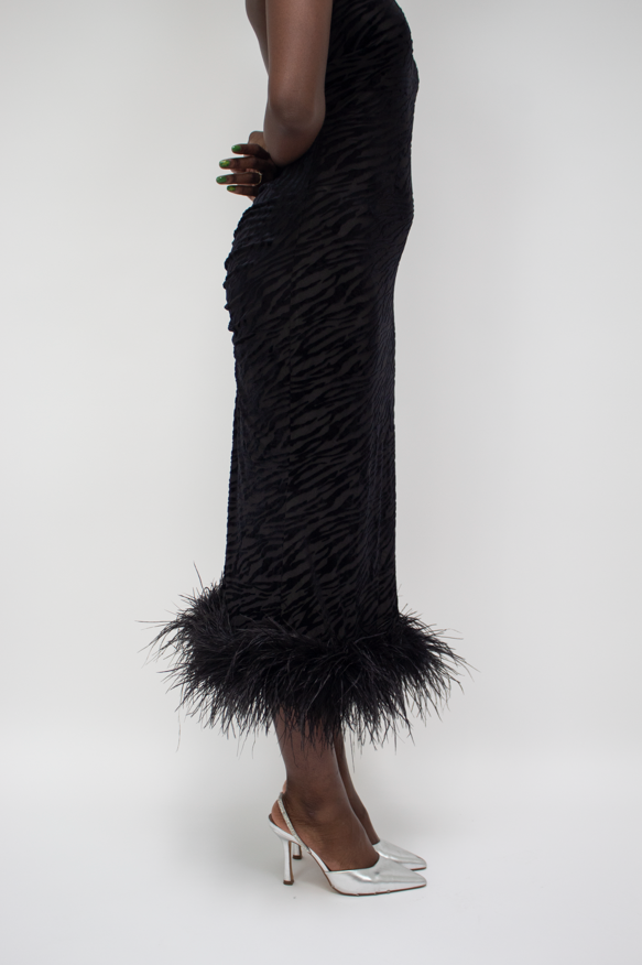 Midnight Noir Midi Dress